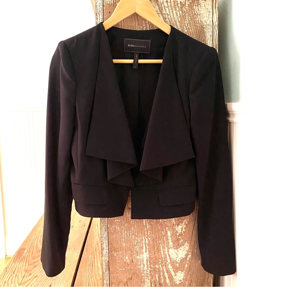 BCBG Maxazria royal blue short blazer with cute details. Size small. Like new.